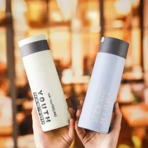 Glass Material Water Bottle with Plastic Cover Coated and Hanging Handle